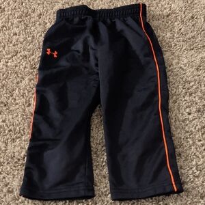 6/$35 Under Armour Kids Black Joggers with Orange Accents